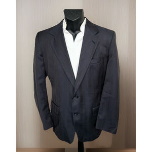 Savile Row 42R Navy Pin Striped Two Button Vented Jacket See Measurements